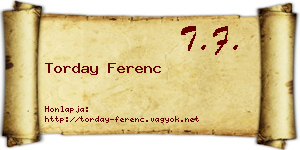 Torday Ferenc névjegykártya